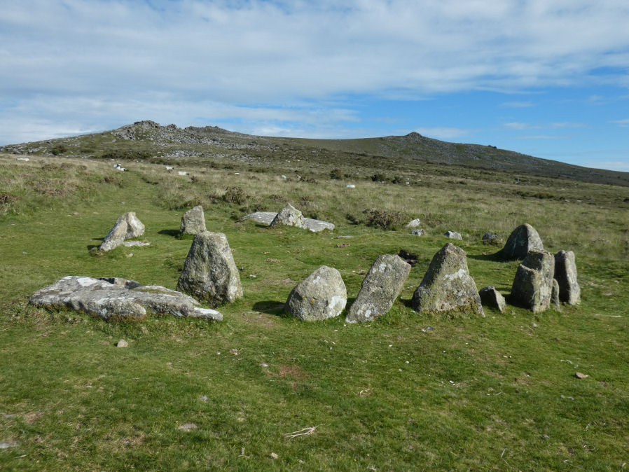 Nine Stones cairn circle at Belstone