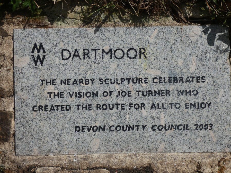 Two Moors Way plaque to Joe Turner Devon County Council 2003