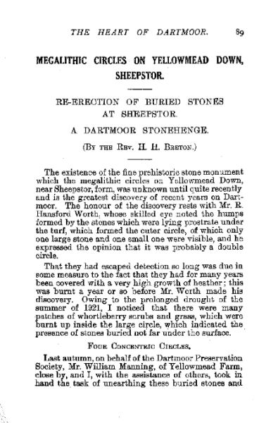 Megalithic circles on Yellowmead Down, Sheepstor