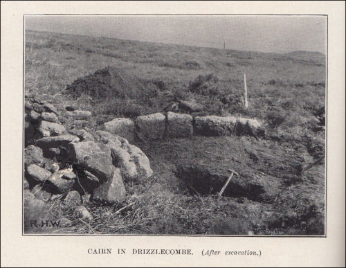 Drizzlecombe cairn after excavation